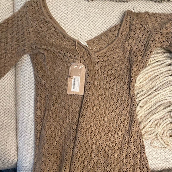 NWT Crochet Maxi Dress - Taupe Brown - Picture 14 of 16